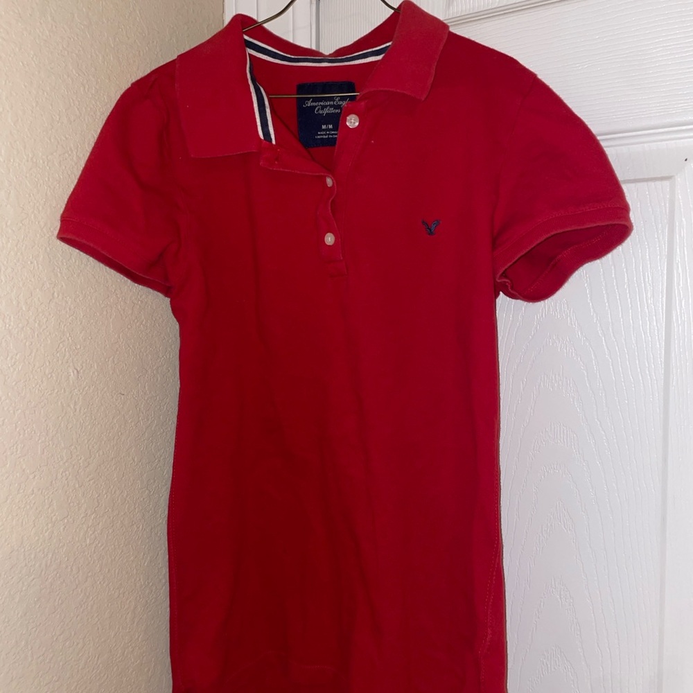 American Eagle Outfitters Red Polo Shirt